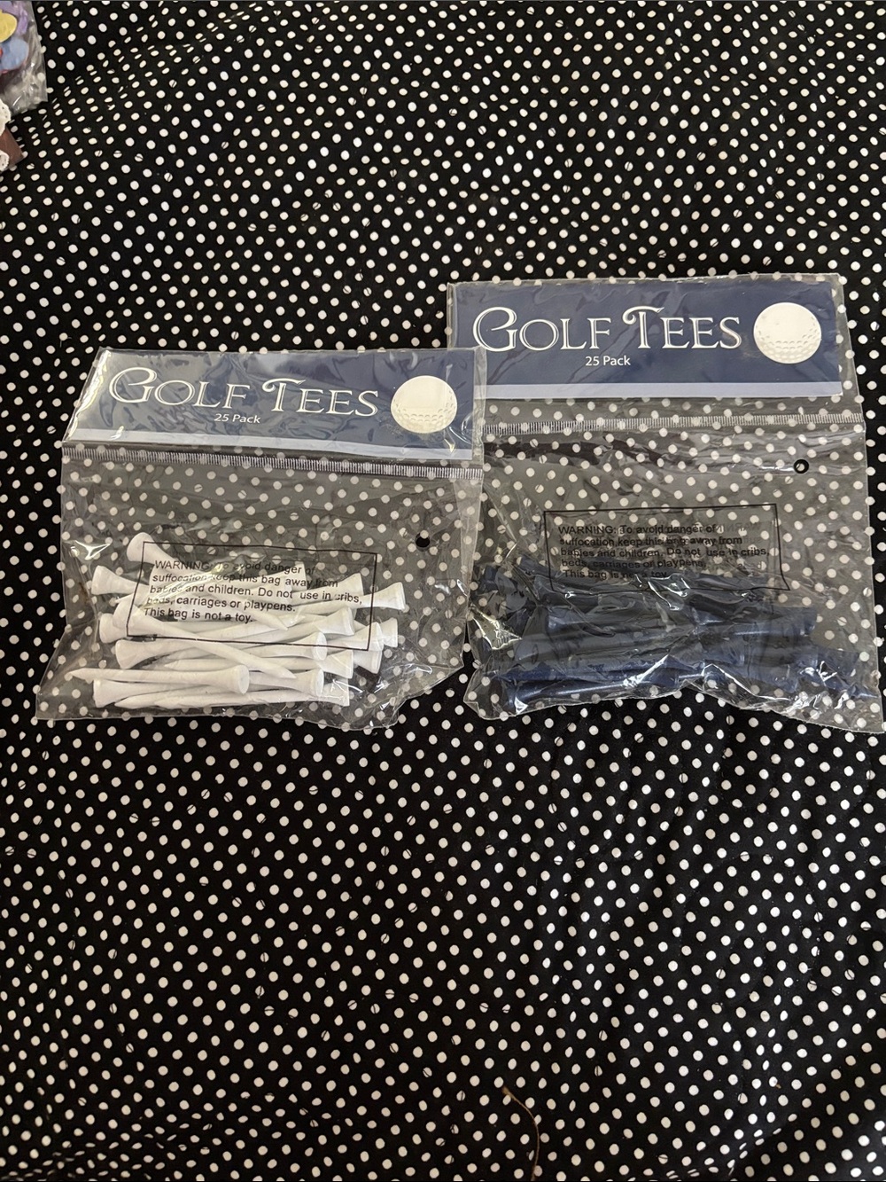 Golf Tees 25 Pack - White & Navy
